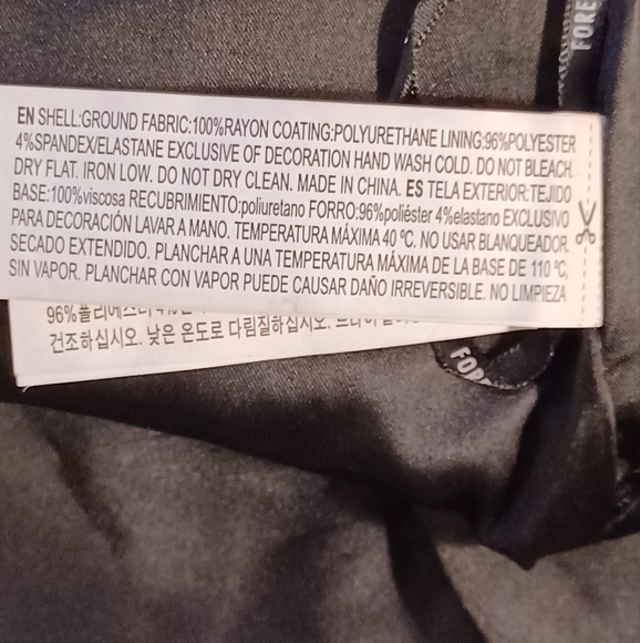 FOREVER 21 Women's Black Faux Leather Mini Skirt With Embroidered. L - Picture 10 of 11